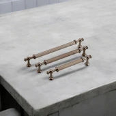 Mobilya Çekmece Mutfak Dolabı Dolap Kulpları Kulpu Kulpları Çizgili Bronz Metal Kulp 128 mm thumbnail 3