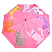 Original Duckhead Duck Kompakt Şemsiye Arty Cats Fuschia thumbnail 2