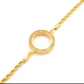 Yarım Altın Çerçeve Bileklik Çelik Altın Kaplama Burgu Model BLK-1073 thumbnail 3