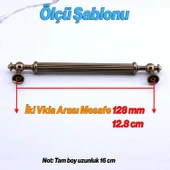 Mobilya Çekmece Mutfak Dolabı Dolap Kulpları Kulpu Kulpları Çizgili Bronz Metal Kulp 128 mm thumbnail 2