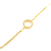 Yarım Altın Çerçeve Bileklik Çelik Altın Kaplama Burgu Model BLK-1073 thumbnail 4