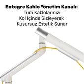 NPO STD49012UW Elysium 17"-32" Ultra Slim Alüminyum 2xUSB Amortisörlü VESA Tekli Monitör Tutucu thumbnail 5