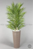 BİÇİÇEK Yapay Areka Ağacı Palmiye Ağacı 33 Yapraklı Bambu Gövdeli Mocca Kumsal Saksı Salon Çiçeği 150cm thumbnail 6
