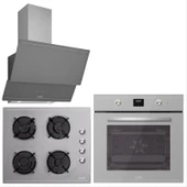 Silverline Luno Ankastre Gri Set ( 3420S Davlumbaz 6502S Fırın CS5335S Ocak ) thumbnail 1