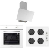 Silverline Luno Ankastre Beyaz Set (Turbo Fırın-Dokunmatik Davlumbaz ) thumbnail 1