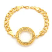 Yarım Altın Çerçeve Bileklik Çelik Altın Kaplama BLK-1108 thumbnail 1