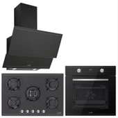 Luno Ankastre Siyah Set (3420B90CM Davlumbaz + 6502B Fırın + CS5365 Ocak 75CM) thumbnail 1