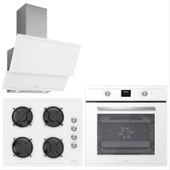 Silverline Luno Ankastre Beyaz Set ( 3420W Davlumbaz 6502W Fırın CS5335W Ocak ) thumbnail 1