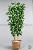 BİÇİÇEK Yapay Bambu Ağacı 6 dallı 150 cm yoğun yapraklı thumbnail 3