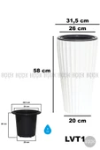 BİÇİÇEK Lilyum Vazo Saksı 58-70 CM ve İç Kova Dahil thumbnail 2