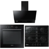 Samsung NV60K5140BB - NA64N7100AB - NK24N7060VB Siyah Ankastre Set thumbnail 1