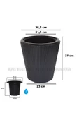 BİÇİÇEK LUNA Saksı 37 CM ve İç Kova Dahil thumbnail 2
