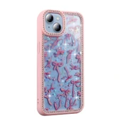 Apple iPhone 15 Kılıf Taşlı ve Simli Tasarım Zore Azra Kapak thumbnail 4