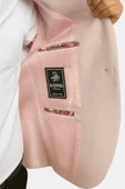 Plus Scorpion Açık Pembe Erkek İtalyan Kesim Blazer Ceket – Kol Yamali, Slim Fit, Şık ve Modern Tasarım thumbnail 5