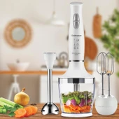 Goldmaster Kitchenmix 1000W Güçlü Motor Turbo Hız Ayarlı 3 In 1 Blender Set Beyaz IN6140 thumbnail 2