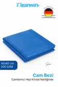 Kleanwin Shine Mikrofiber Cam Bezi 40x60 cm | 200 GSM | Mavi | İz Bırakmaz, Emici Araç ve Ev Temizlik Bezi thumbnail 1