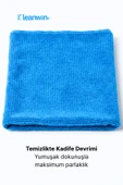 Kleanwin Velora Mavi Kadife Mikrofiber Bez 40x40Cm 400 GSM – Ev, Mutfak ve Araç Çok Amaçlı Temizlik Bezi thumbnail 5