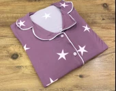 Pijamood Kadın Milan Kumaş Önü Düğmeli Mevsimlik Uzun Kol Pijama Takımı thumbnail 11