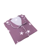 Pijamood Kadın Milan Kumaş Önü Düğmeli Mevsimlik Uzun Kol Pijama Takımı thumbnail 10