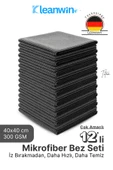 Kleanwin 12’li Titan Mikrofiber Bez Seti 40x40 cm 300 GSM | Leke Bırakmaz Çok Amaçlı Temizlik Bezi Seti thumbnail 1
