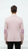 Plus Scorpion Açık Pembe Erkek İtalyan Kesim Blazer Ceket – Kol Yamali, Slim Fit, Şık ve Modern Tasarım thumbnail 4
