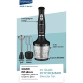 Goldmaster Kitchenmix IN-6140S  1000W Güçlü Motor Turbo Hız Ayarlı 3 In 1 Blender Set Siyah thumbnail 3