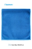 Kleanwin Velora Mavi Kadife Mikrofiber Bez 40x40Cm 400 GSM – Ev, Mutfak ve Araç Çok Amaçlı Temizlik Bezi thumbnail 2