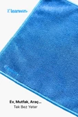 Kleanwin Velora Mavi Kadife Mikrofiber Bez 40x40Cm 400 GSM – Ev, Mutfak ve Araç Çok Amaçlı Temizlik Bezi thumbnail 3