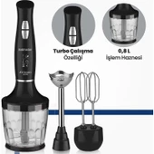 Goldmaster Kitchenmix IN-6140S  1000W Güçlü Motor Turbo Hız Ayarlı 3 In 1 Blender Set Siyah thumbnail 2