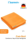 Kleanwin Shine 40x60Cm Mikrofiber Cam Bezi Turuncu – Ev ve Araç Cam Temizlik Bezi, İz Bırakmaz Mikrofiber Bez thumbnail 1