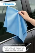 Kleanwin Vista 6'lı Mikrofiber Cam Bezi Seti 40x40 cm, 200 GSM | Açık Mavi Renk Araç ve Ev Cam Temizlik Bezi thumbnail 5