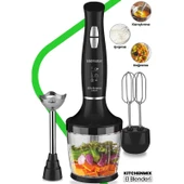 Goldmaster Kitchenmix 1000W Güçlü Motor Turbo Hız Ayarlı 3 In 1 Blender Set Siyah thumbnail 1