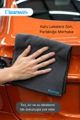 Kleanwin Lucid Mikrofiber Araba Cam Bezi 40x40 cm – Gri, İz Bırakmaz Cam Silme ve Kurulama Bezi thumbnail 2