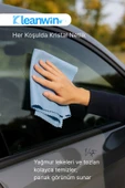 Kleanwin Vista Mavi Mikrofiber Cam Bezi 40x40 cm 200 GSM – Araba ve Ev Cam Temizlik Bezi thumbnail 5