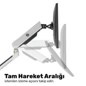 NPO STD54012HLW Elysium 27"-45" Profesyonel Gaming RGB Amortisörlü VESA Tek Kol Monitör Tutucu thumbnail 2