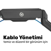 NPO STD46024E Airgrip 17"-32" Ergonomik 360° Amortisörlü VESA Çift Kol Monitör Tutucu thumbnail 6