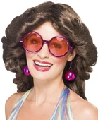 Disko Toplu Küpeli Parti Gözlüğü Pembe Renk thumbnail 5