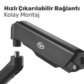 NPO STD46024E Airgrip 17"-32" Ergonomik 360° Amortisörlü VESA Çift Kol Monitör Tutucu thumbnail 7