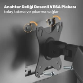 NPO STD46024E Airgrip 17"-32" Ergonomik 360° Amortisörlü VESA Çift Kol Monitör Tutucu thumbnail 5