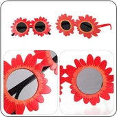 Kırmızı Renk Papatya Şekilli Parti Gözlüğü thumbnail 2