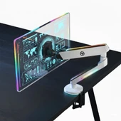NPO STD54012HLW Elysium 27"-45" Profesyonel Gaming RGB Amortisörlü VESA Tek Kol Monitör Tutucu thumbnail 8