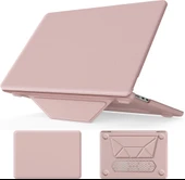 Apple Macbook Air 15inç M2/M3 A2941 A3114 Kılıf Synthetic İpeksi Deri Standlı Havalandırmalı Kapak 2023 2024 thumbnail 4