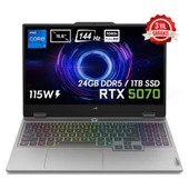 LOQ Intel Core i7 13650HX 24GB 1TB SSD RTX5070 Freedos 15.6" FHD 144Hz IPS Taşınabilir Bilgisayar 83JE00EWTR - 1