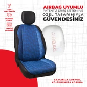 Mavi Dört Çizgili Jakar Dokuma thumbnail 2