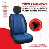 Mavi Dört Çizgili Jakar Dokuma thumbnail 3