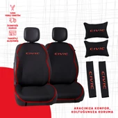 Kırmızı Biyeli Kırmızı Civic Nakışlı Minder Seti thumbnail 1