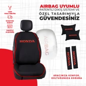 Kırmızı Biyeli Kırmızı Honda Nakışlı Minder Seti thumbnail 2