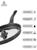 Amboss Döküm Granit Kapaklı Balık Tavası 34 cm thumbnail 2