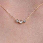 Altın Kolye - Tria Pırlanta Montürü Altın Kolye-Pırlanta altın Kolye-Hediye Altın Kolye thumbnail 1