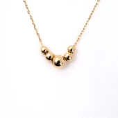 Altın Kolye - 14 Ayar Top Altın Kolye-Beş Toplu Modern Tasarım Altın Kolye - 3